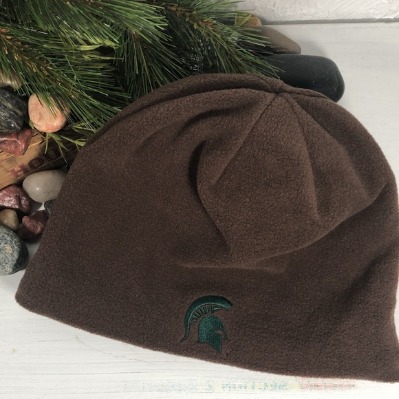 MSU Camo Reversible Hat Fleece Beanie MSU Spartan Unisex Brown Camo w/ Spartan - Picture 7 of 11